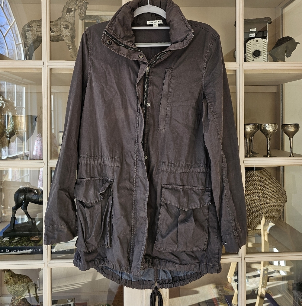 James Perse Charcoal Yosemite Hooded Parka Utility Jacket - Picture 6 of 11